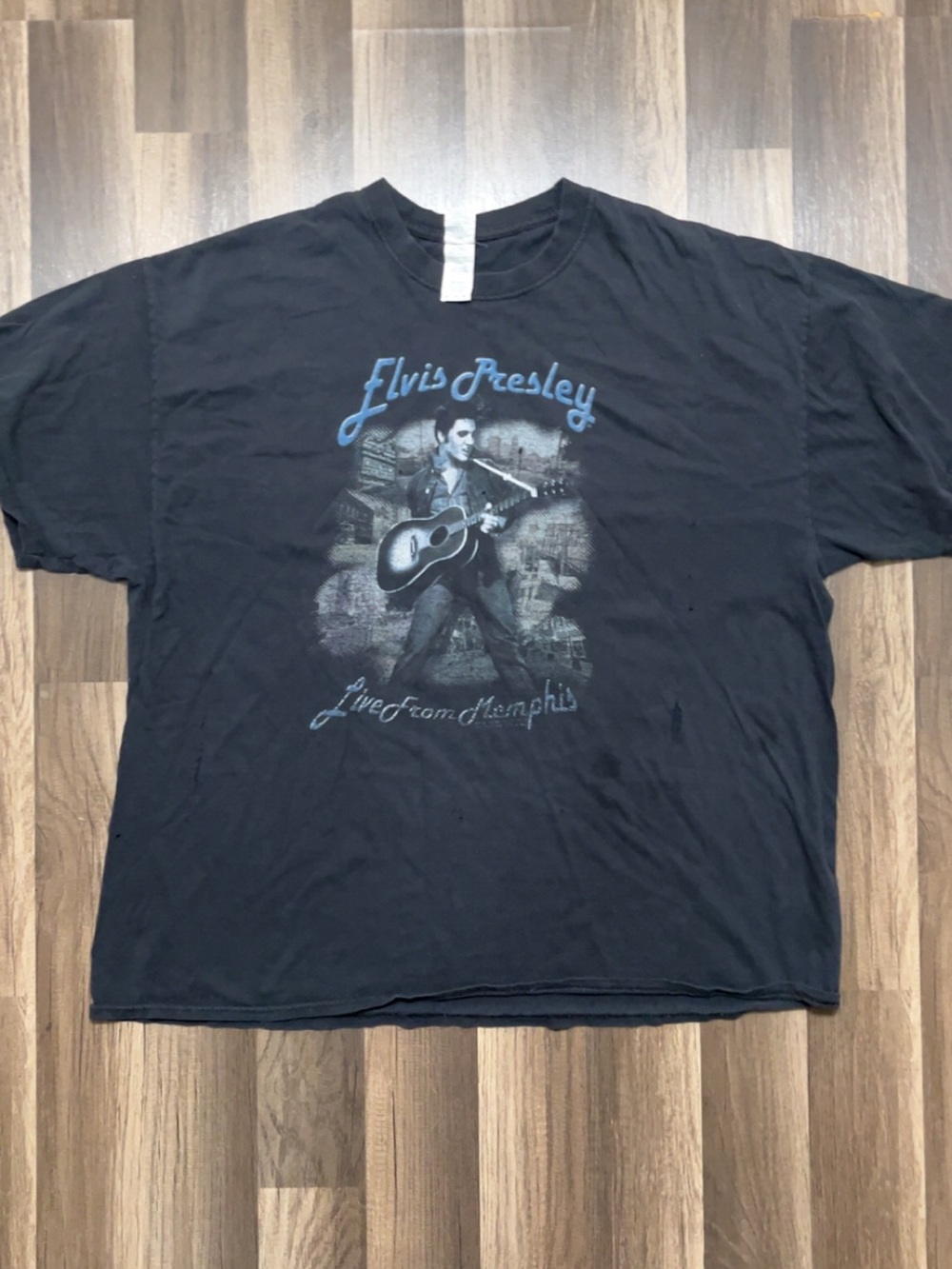 ELVIS PRESLEY Mens 2XL XXL Black Band Shirt